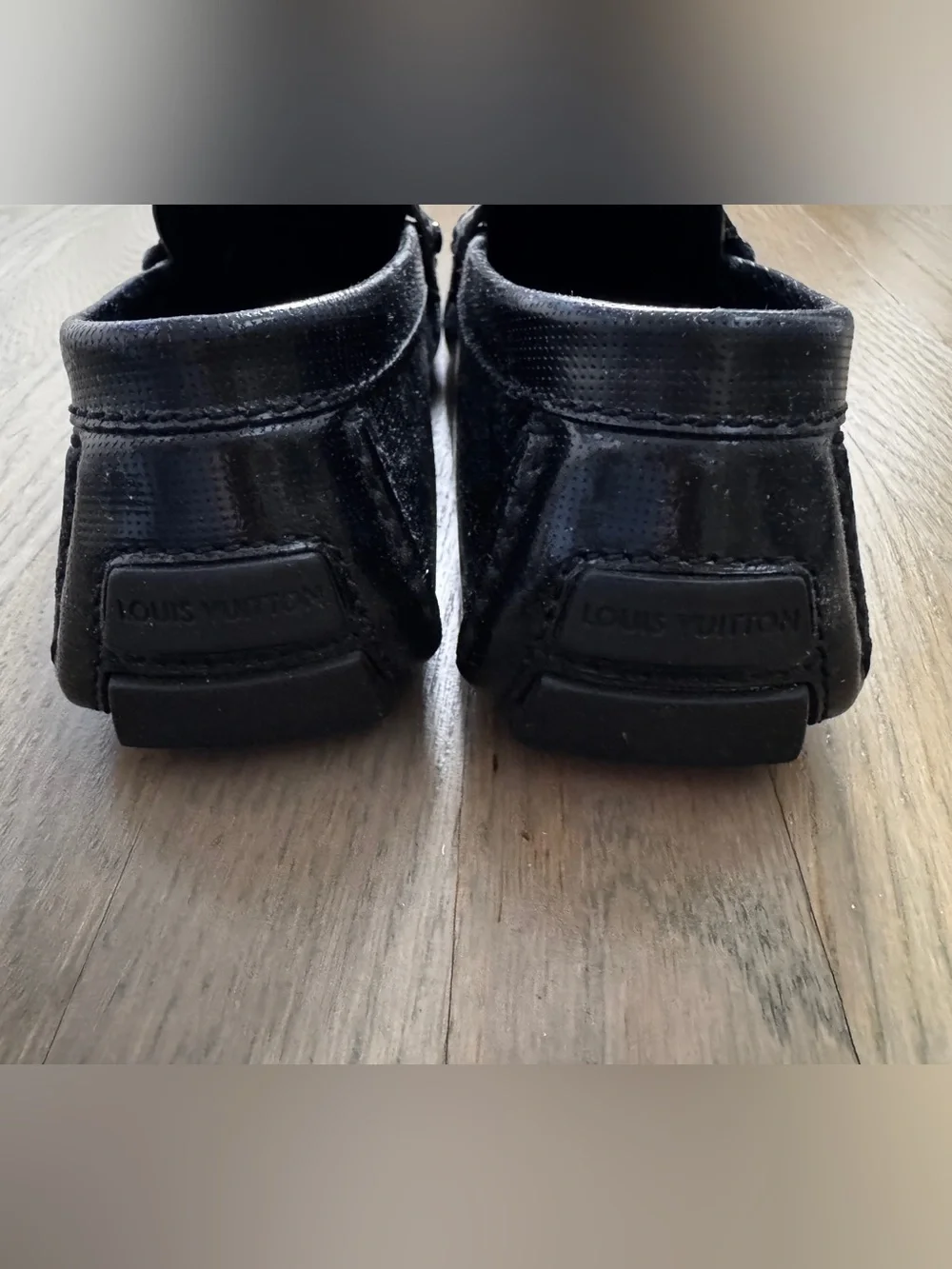 Louis Vuitton Monte Carlo Moccasin Loafers Black LV Logo Men’s 8.5